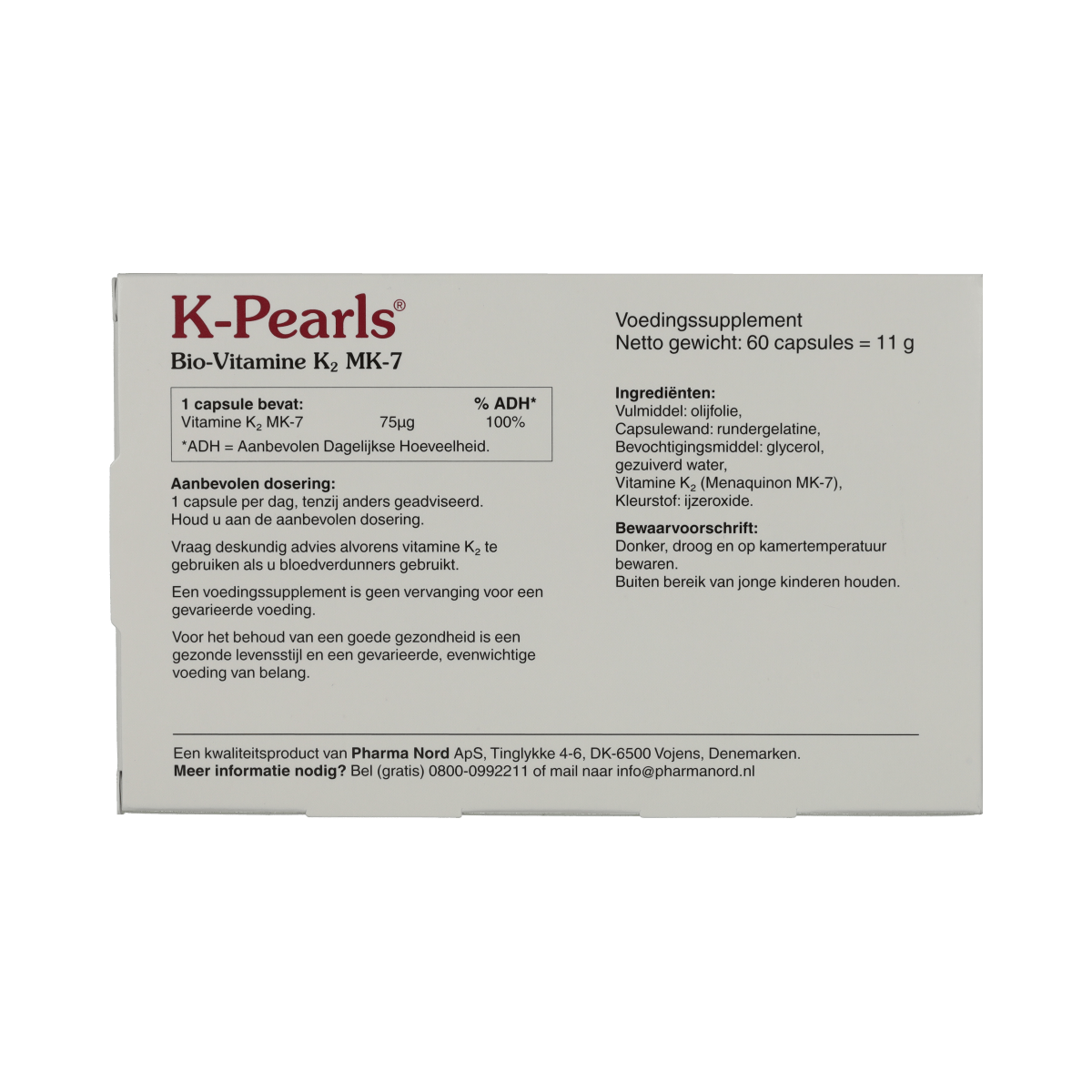 Pharma Nord Vitamine Enkel 60.00 Tabletten Pharma Nord K-Pearls 60.00 Tabletten