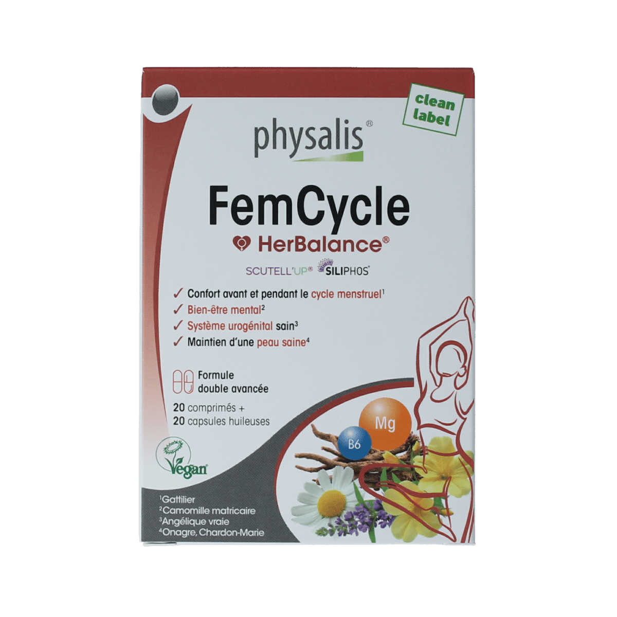 Physalis FemCycle dietary supplement capsules, 40-count, herbal and nutritional supplement from Physalis brand.