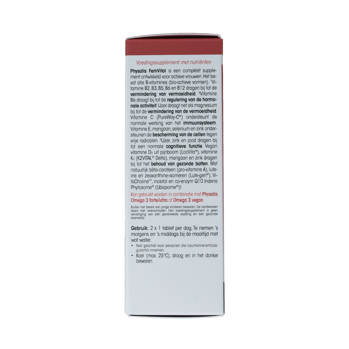 Physalis FemVital dietary supplement tablets in a bottle, natural herbal product for women's health by Physalis.