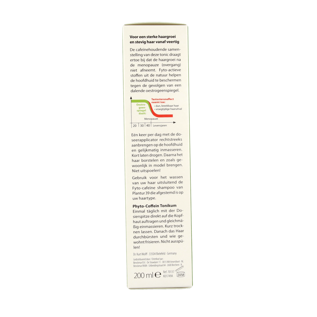 Plantur39 Caffeine Tonic bottle for hair care, 200ml, with branding and label visible, designed to strengthen hair roots.