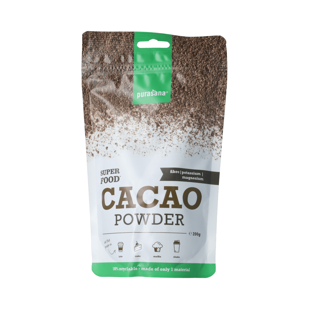 Purasana Kruidenpreparaten 200.00 Gram Purasana Purasana Vegan cacaopoeder 200.00 Gram