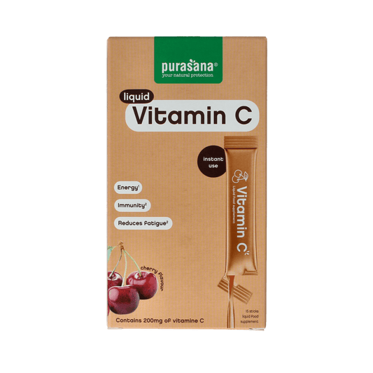 Purasana Vitamin C liquid gelstick 10ml, pack of 15, natural vitamin supplement in convenient gelstick form.