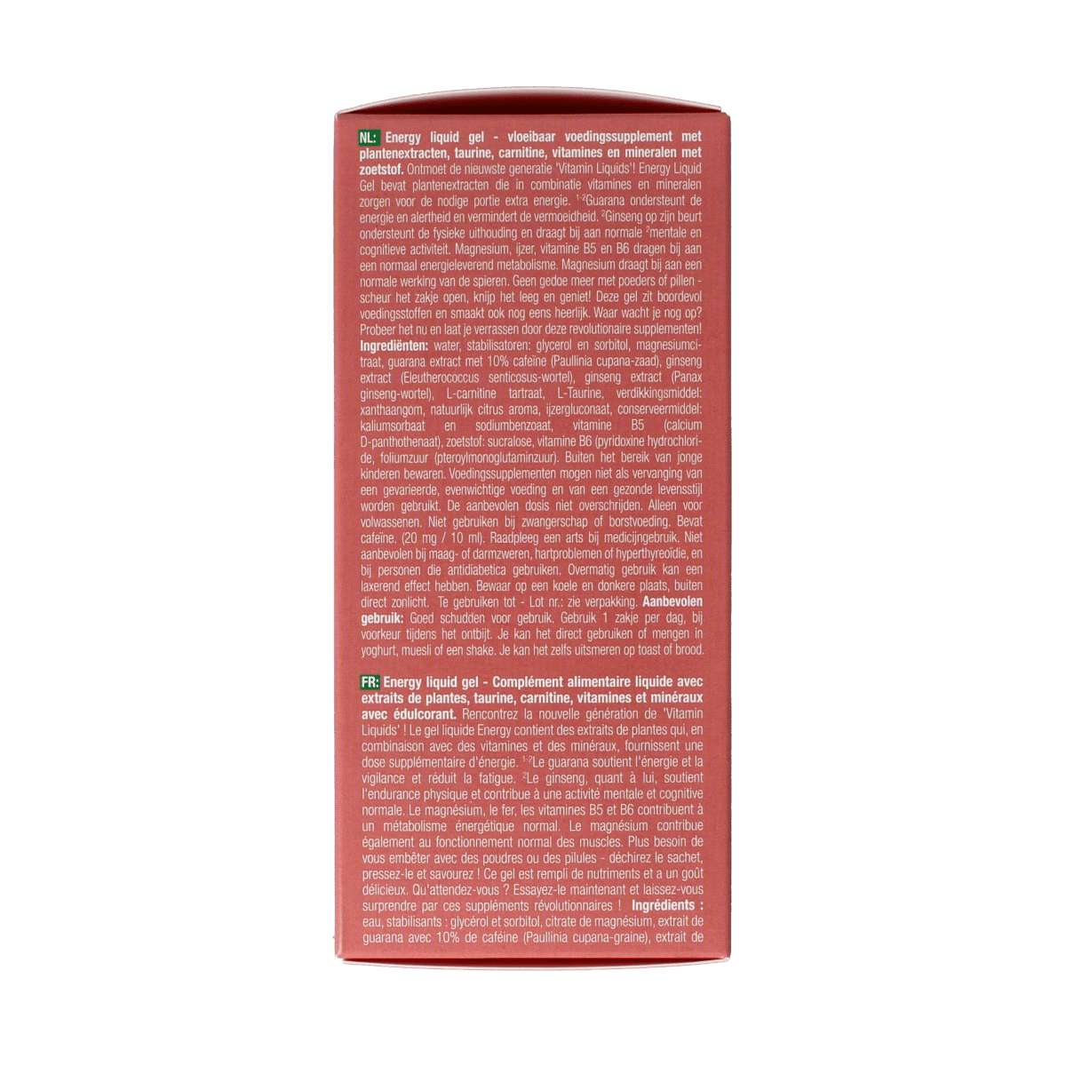 Purasana Energy liquid gelstick 10ml, dietary supplement in a small tube, natural herbal energy boost from Purasana.