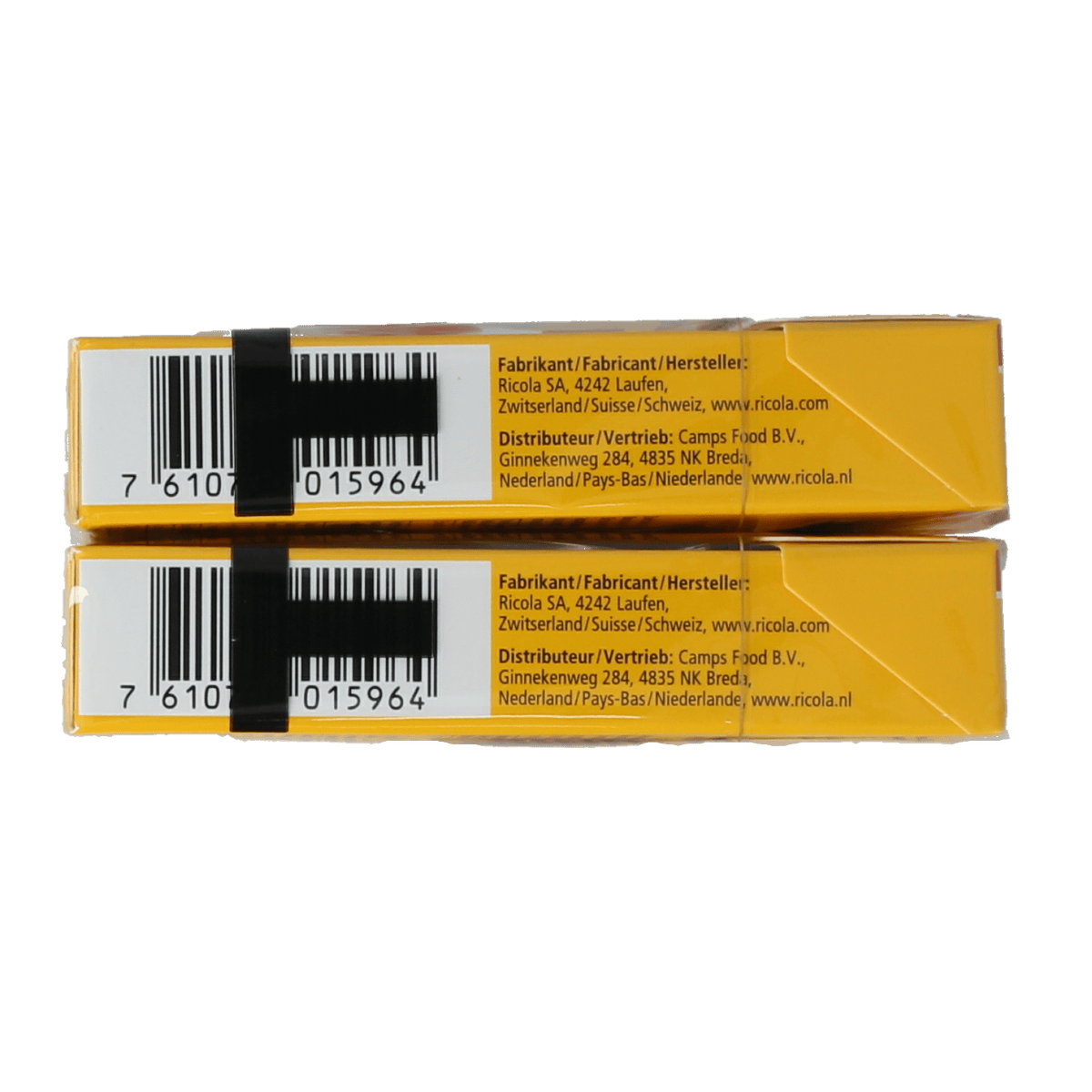 Ricola Original sugar-free herbal cough drops duo pack, 100 grams each, in a natural herbal candy presentation.