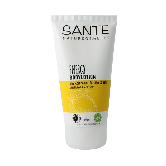 Sante Energy Bodylotion 150ml in a white bottle with a flip-top cap, designed for nourishing body skincare.