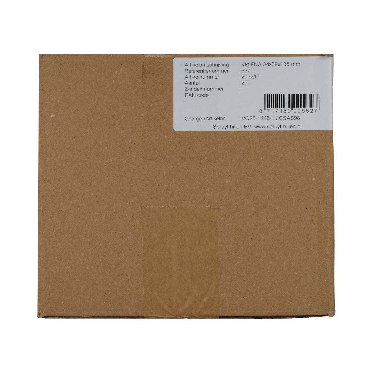 Spruyt Hillen tubevouwdoos packaging material, 250 pieces, sturdy paperboard boxes for secure product packaging.