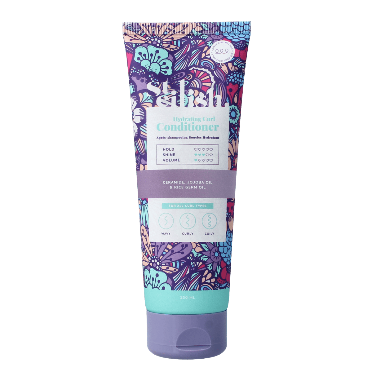 Steilish Conditioner smooth and detangle for hair, 250ml bottle, showcasing the product in a sleek container with a pump dispenser.