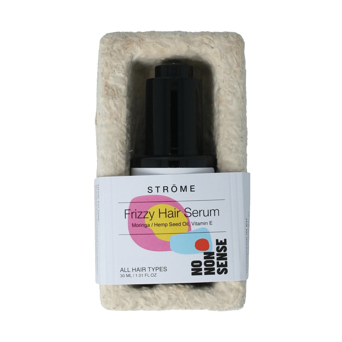 Strome Frizzy Hair Serum bio in 30ml bottle, nourishing hair care product for frizzy and unruly hair.