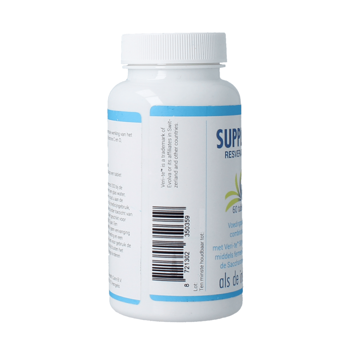Supplemed Resveratrol 200 herbal supplement tablets in a bottle, natural botanical ingredients, dietary supplement product.