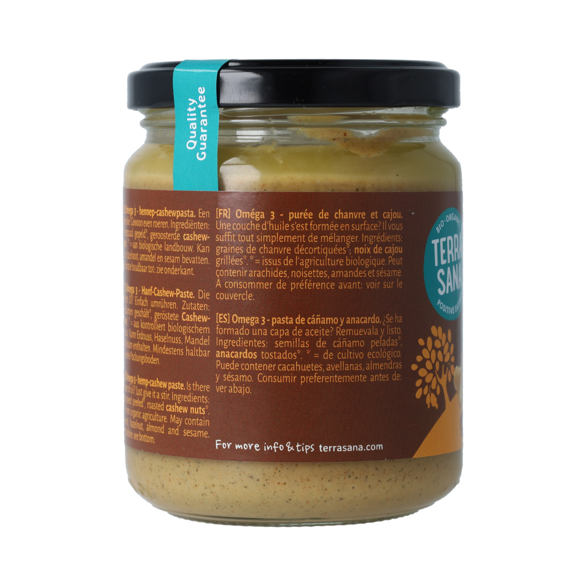 TerraSana Broodbeleg 250.00 Gram TerraSana Omega 3 hennep cashewpasta bio 250.00 Gram