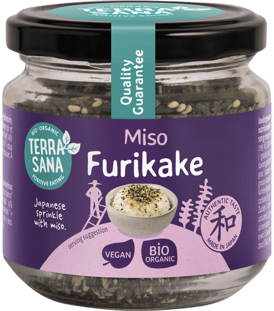 TerraSana Furikake Miso bio sauce and seasoning in a 75g package, natural Japanese-inspired condiment with seaweed and miso flavor.