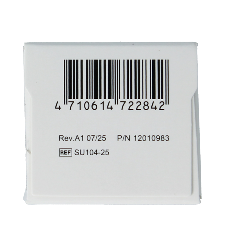 Testjezelf Multicheck urinezuur teststrips, 25-pack, close-up of color-changing strips for uric acid testing in urine.