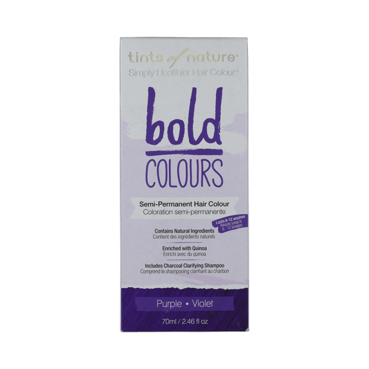 Tints Of Nature Bold Purple 1.00 hair coloring set with purple hair dye and accessories, natural and vibrant hair color kit.