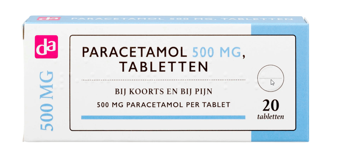 Topbrands2go Koortstabletten, 30 tablets, herbal fever relief tablets, showing the blister pack of fever-reducing tablets.