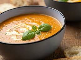 Organic tomato cream soup in a 350ml container by Topbrands2go, featuring fresh, vibrant tomato and creamy texture.
