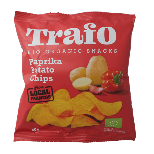 Trafo Chips en Zoutjes 40.00 Gram Trafo Chips paprika bio 40.00 Gram