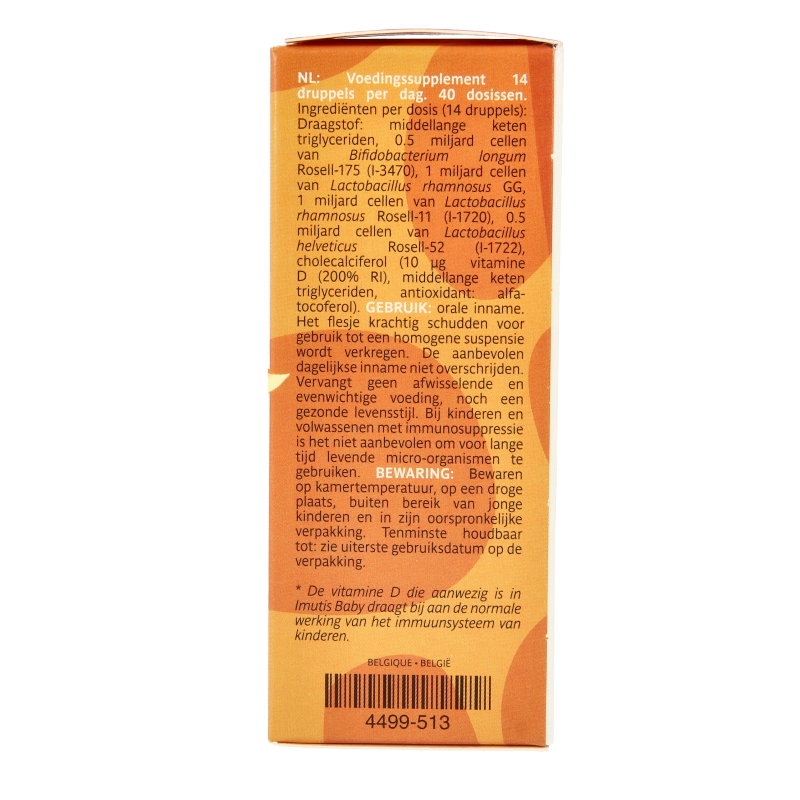 Trenker Imutis Baby micro-organismen in a 20ml bottle, natural probiotic supplement for infants and young children.