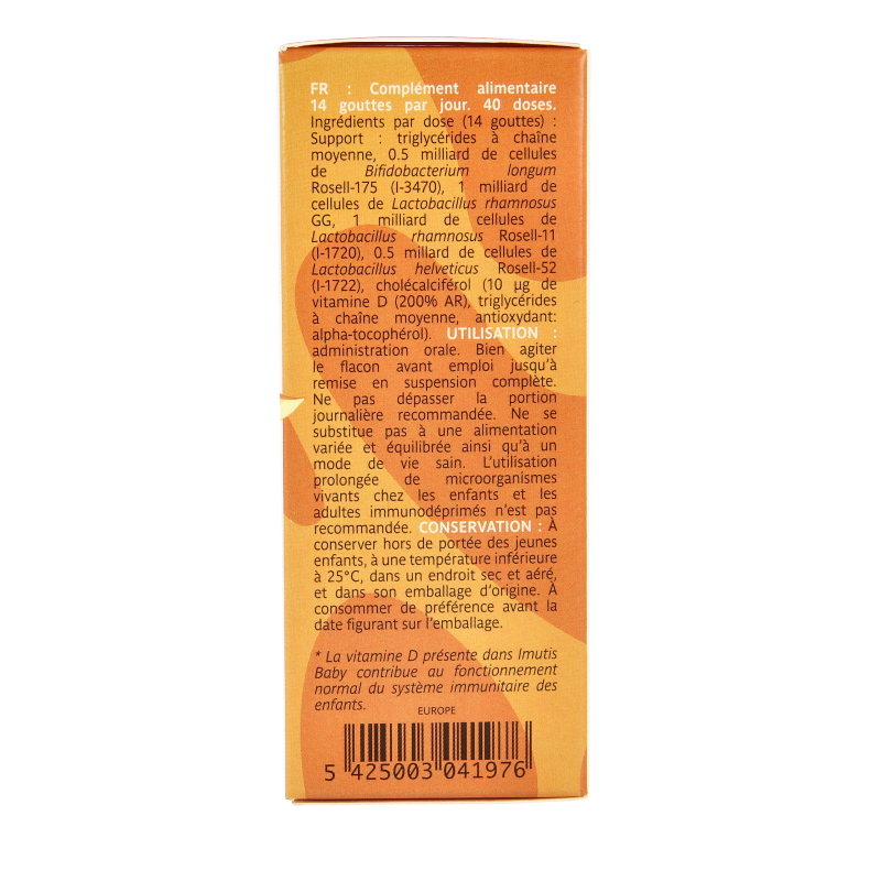 Trenker Imutis Baby micro-organismen in a 20ml bottle, natural probiotic supplement for infants from Trenker.