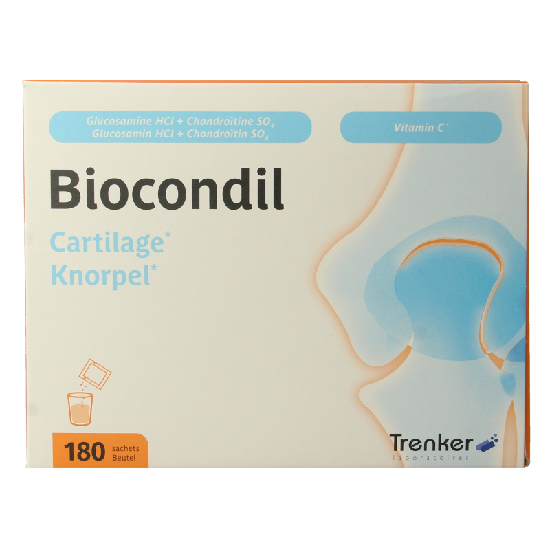 Trenker Biocondil cartilage and kraakbeen mineral supplement in 180 sachets, for joint support and cartilage health.