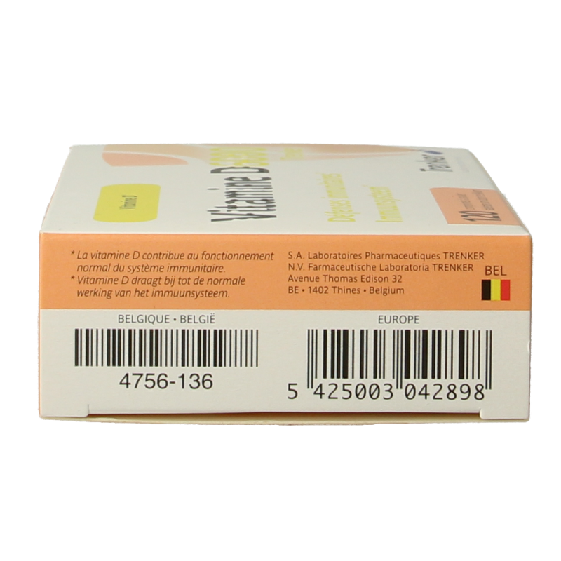 Trenker Vitamin D6000 120-tablet bottle showing the supplement tablets for daily vitamin D intake.
