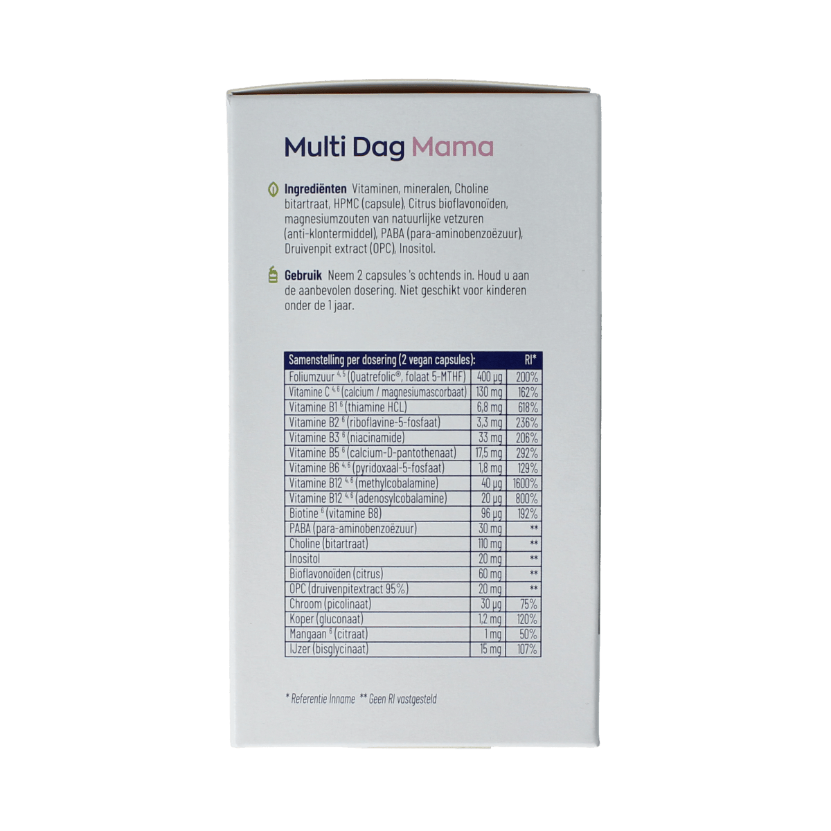 Vitakruid Multi dag & nacht mama multivitamine capsules, 270 count, for daily nutritional support during pregnancy and breastfeeding