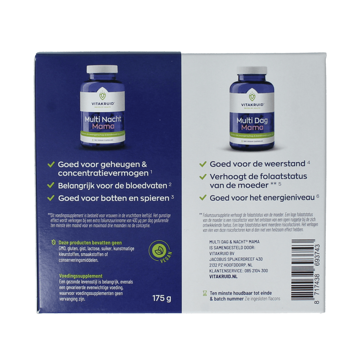 Vitakruid Multi dag en nacht mama vitamine capsules, 270 in een afbeelding, voor dagelijkse en nachtelijke voedingssupplementen