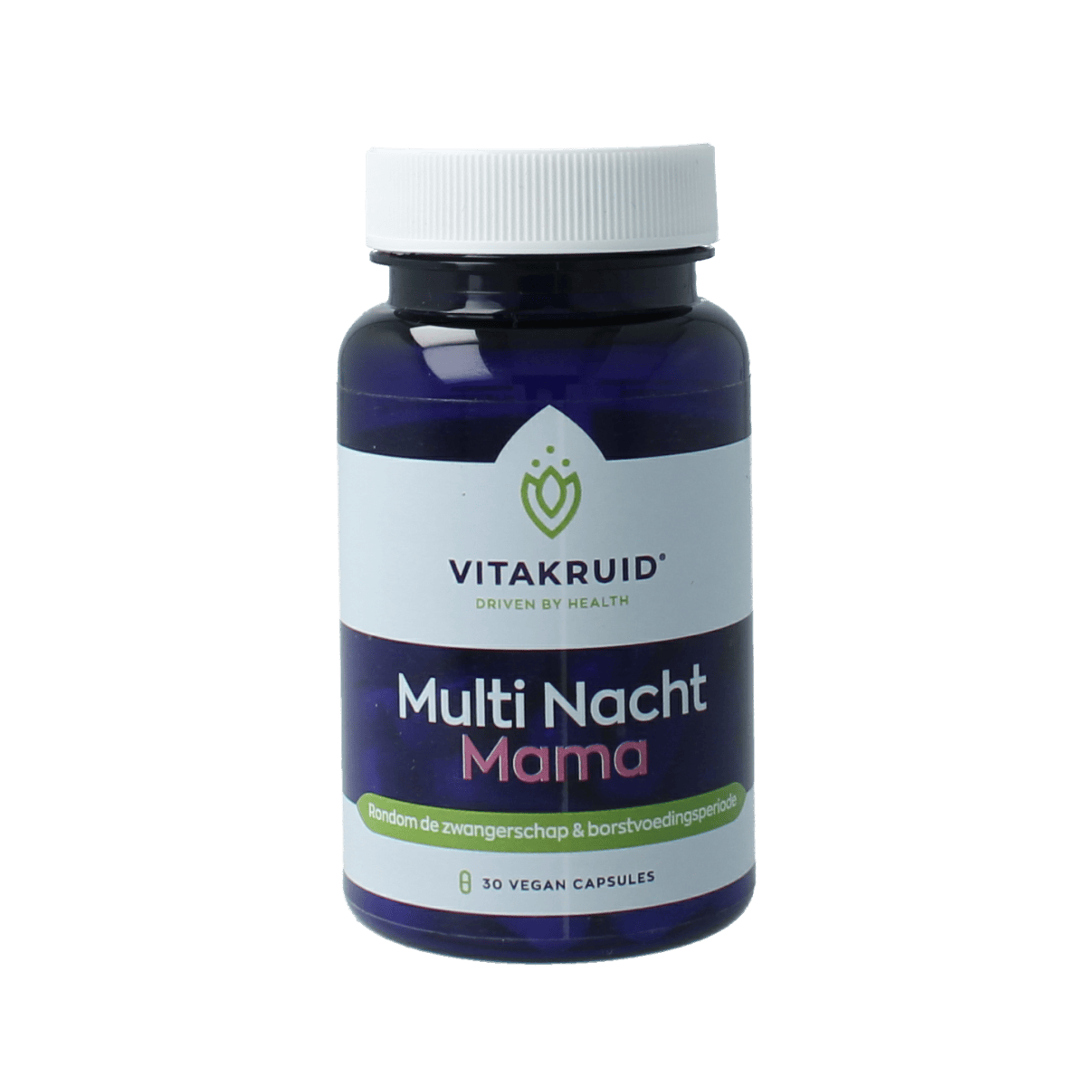 VitaKruid Multi Nacht Mama vegan multivitamine in vegetarische capsules, dietary supplement for women, 30 capsules.