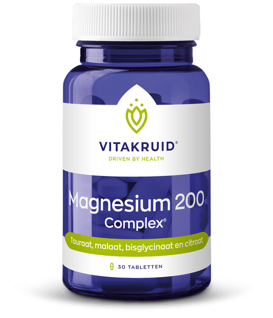 Vitakruid Voedingssupplementen en Kruidenpreparaten 30.00 Tabletten Vitakruid Magnesium 200 Complex Tauraat Malaat Bisglycinaat 30.00 Tabletten