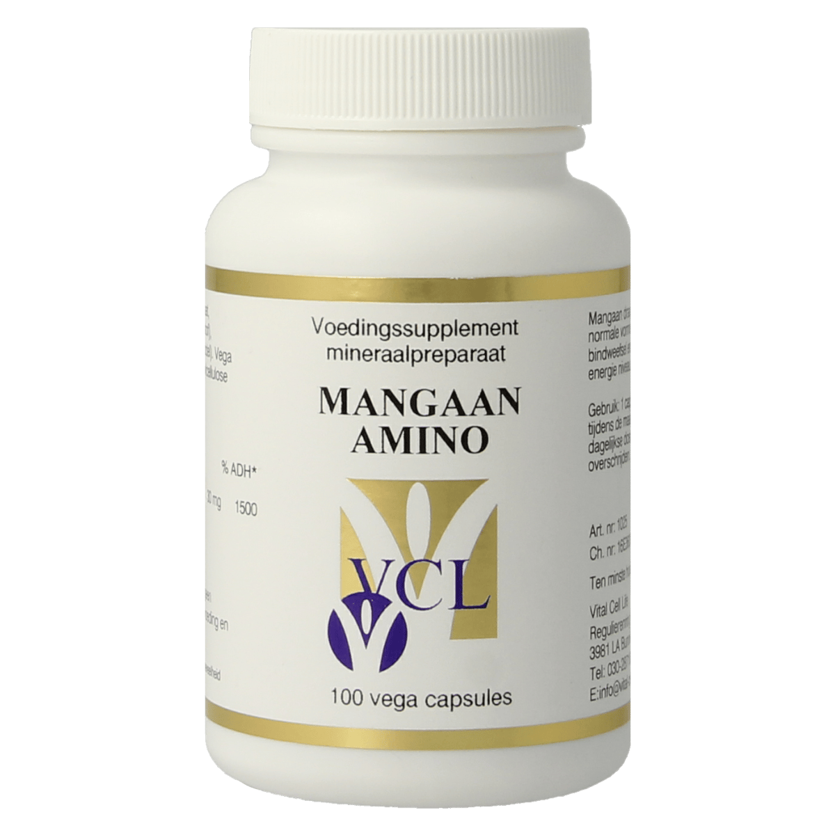 Vital Cell Life Mineralen Enkel 100.00 Vegetarische capsules Vital Cell Life Mangaan amino 30mg 100.00 Vegetarische capsules