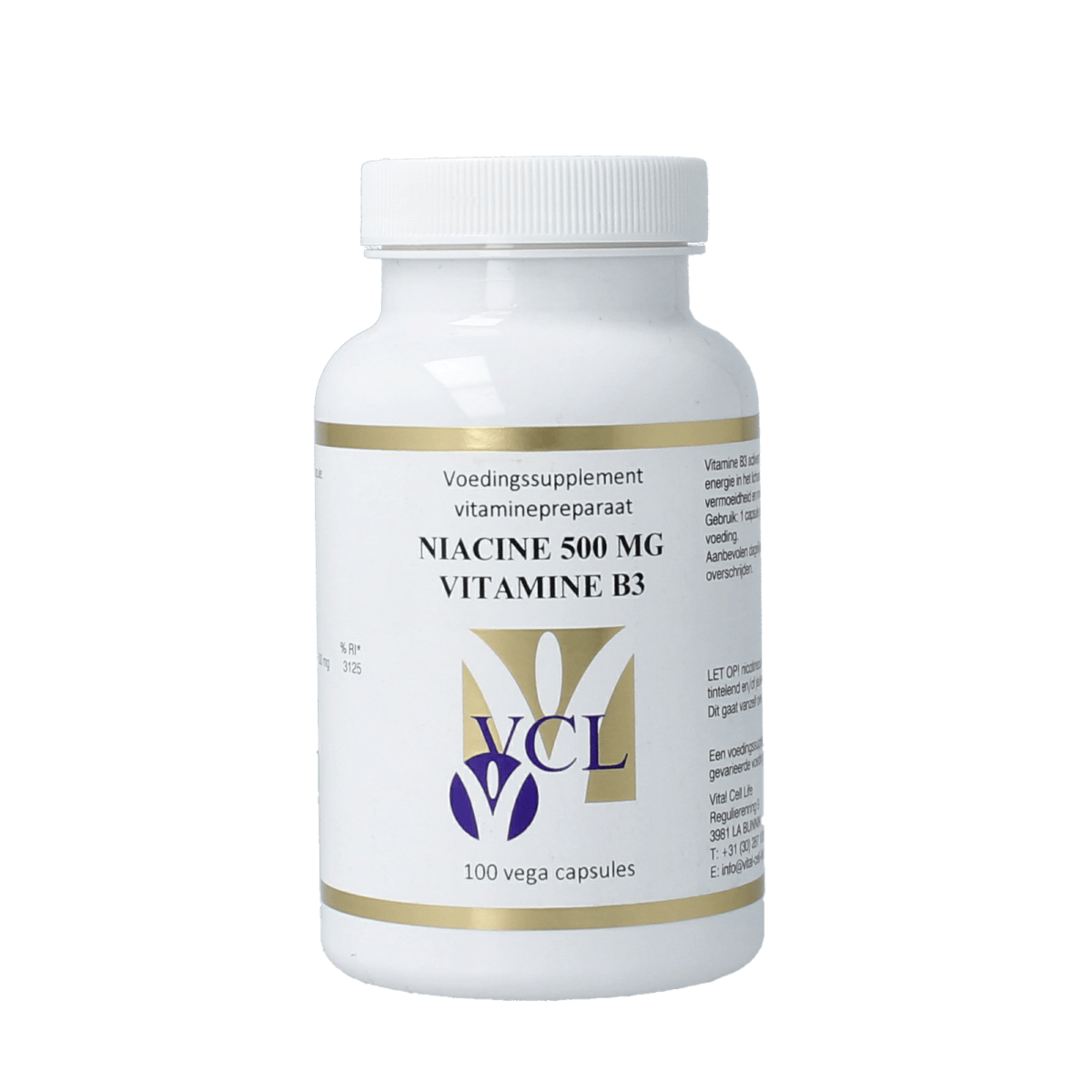 Vital Cell Life Vitamine Enkel 100.00 Capsules Vital Cell Life Vitamine B3 niacine 500mg 100.00 Capsules