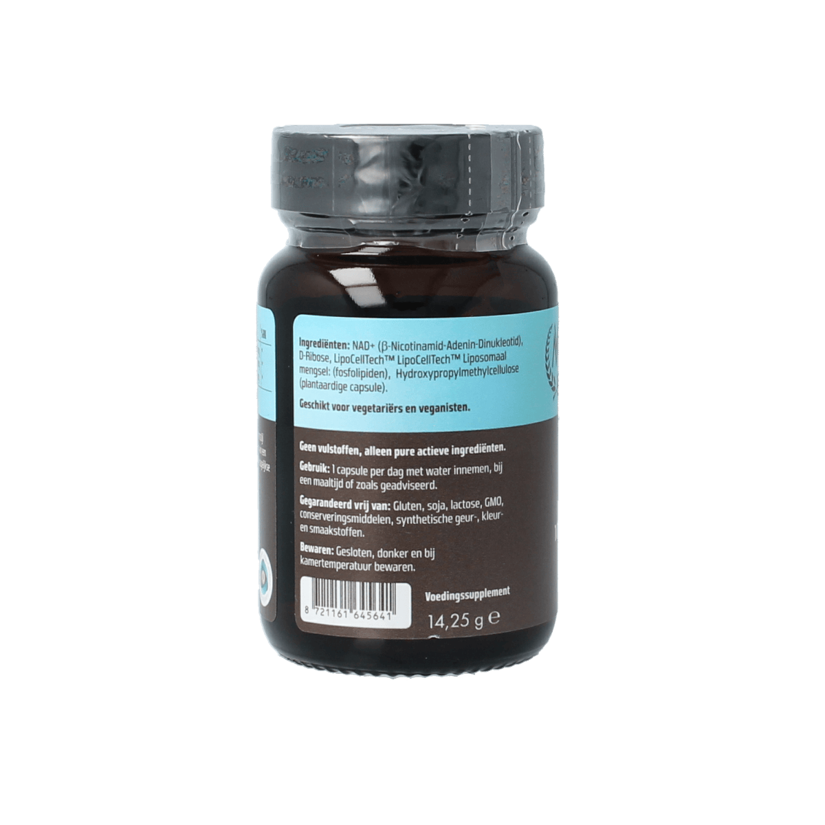 Vitamunda Liposomale NAD+ capsules, dietary supplement in a bottle, containing 30 capsules for supporting energy and cellular health.