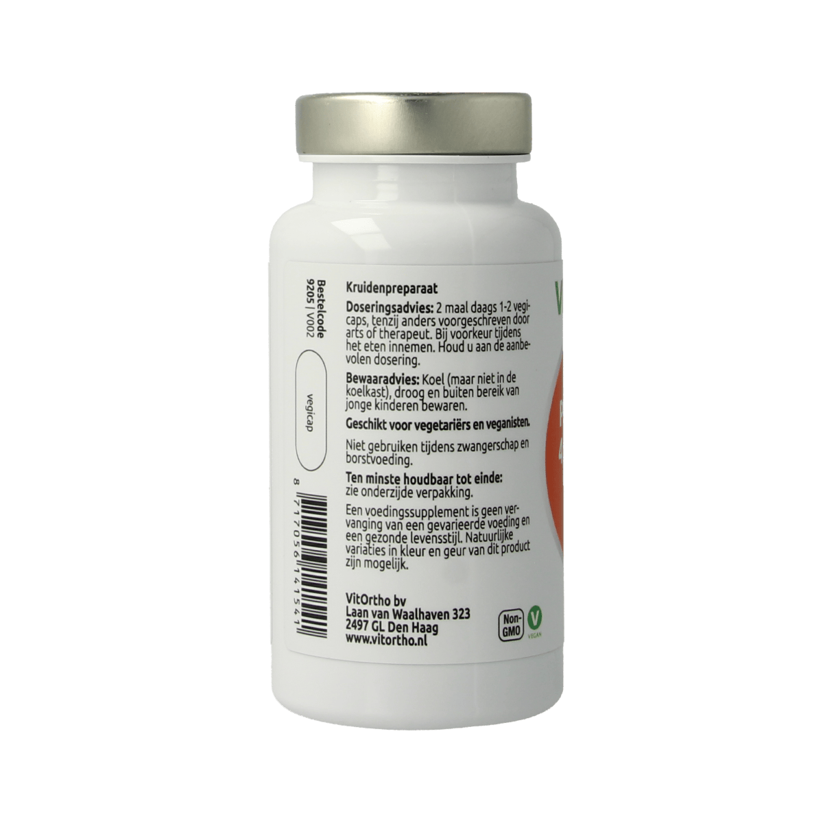 VitOrtho Pau d'Arco extract 500mg vegetarian capsules, herbal supplement in green capsule bottles.