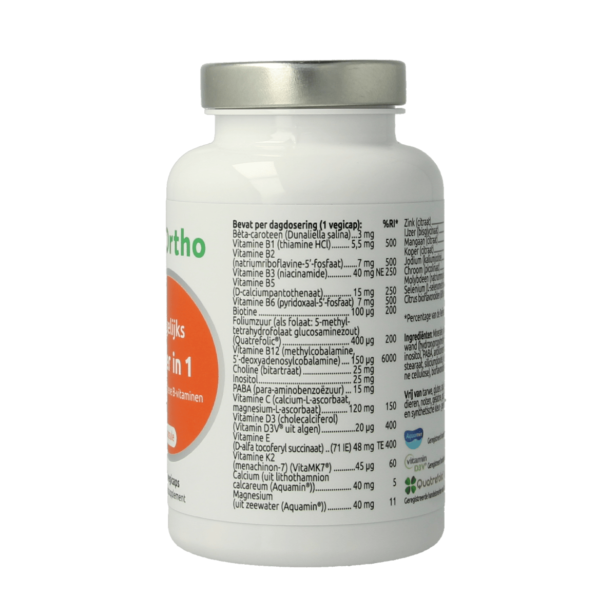 VitOrtho Vitamine Multi 120.00 Vegetarische capsules VitOrtho Meer in 1 dagelijks 120.00 Vegetarische capsules