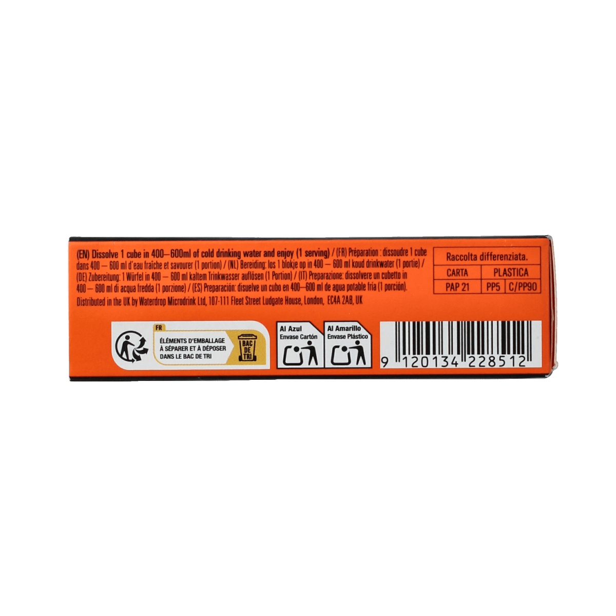 Waterdrop Microenergy Mango Boost drink drops in a box of 12, flavored water enhancement for refreshing mango taste.