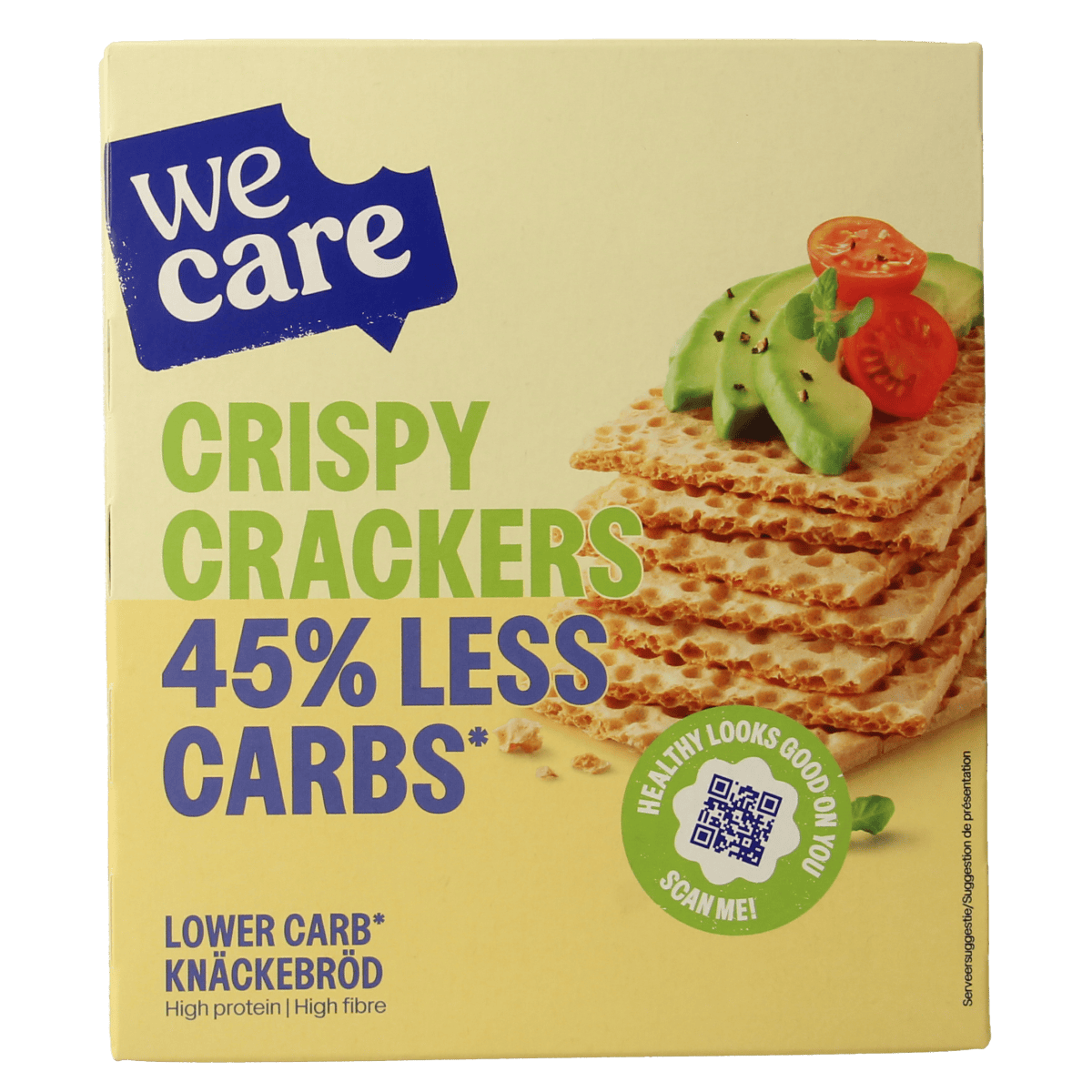 WeCare Snacks en Tussendoortjes 100.00 Gram WeCare Lower kcal/carb crispy crackers 100.00 Gram