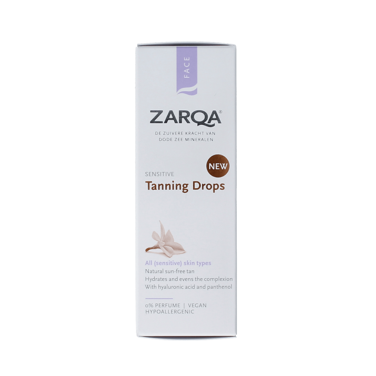 Zarqa Tanning Drops Sensitive 30ml bottle with dropper for natural, even sunless tanning skincare