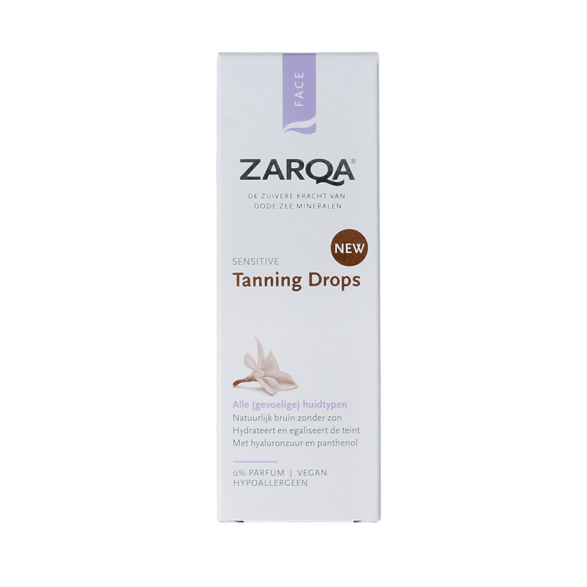 Zarqa Tanning Drops Sensitive in 30ml bottle, natural sunless tanning Zonnen product with gentle formula for even glow.